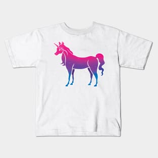 Bi Pride Unicorn on Black Kids T-Shirt